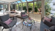 Repräsentative Luxus-Stadtvilla mit Garagenhaus und parkähnlichem Grundstück - Wintergarten