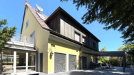 Repräsentative Luxus-Stadtvilla mit Garagenhaus und parkähnlichem Grundstück - Südwest-Terrasse